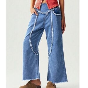 Blue Frayed Women's Jeans